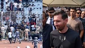 Caos en Calcuta: Messi se retira anticipadamente por desorganización y aficionados destrozan el estadio.
