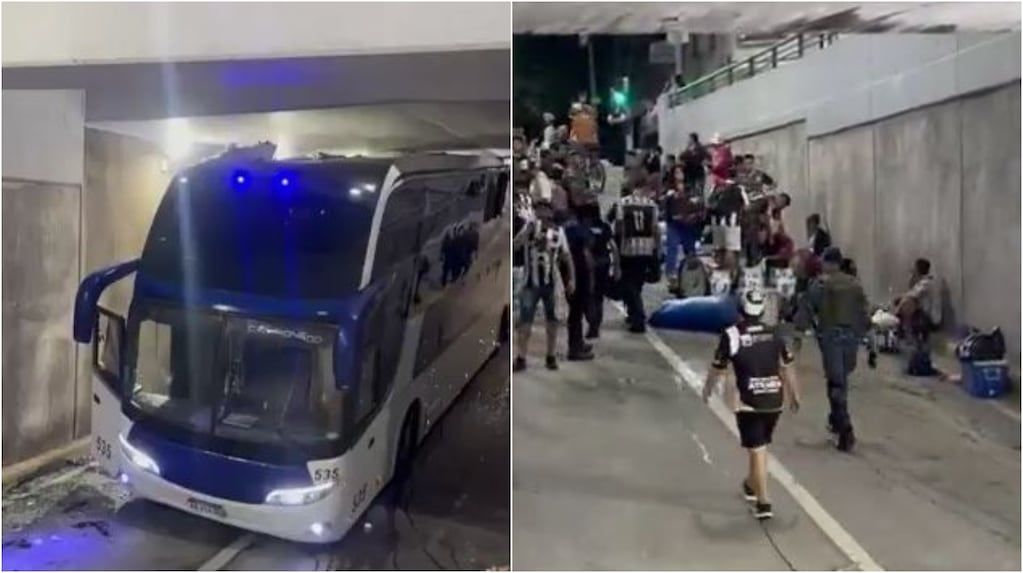 Un micro sufrió un accidente en un paso bajo nivel al regresar de un partido.