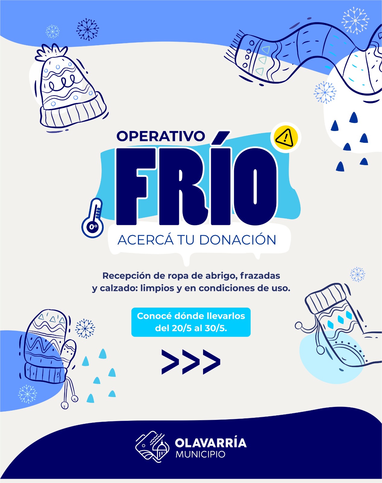 Operativo frío: Cerca de 40 instituciones locales recibirán donaciones de ropas de abrigo, frazadas y calzado.