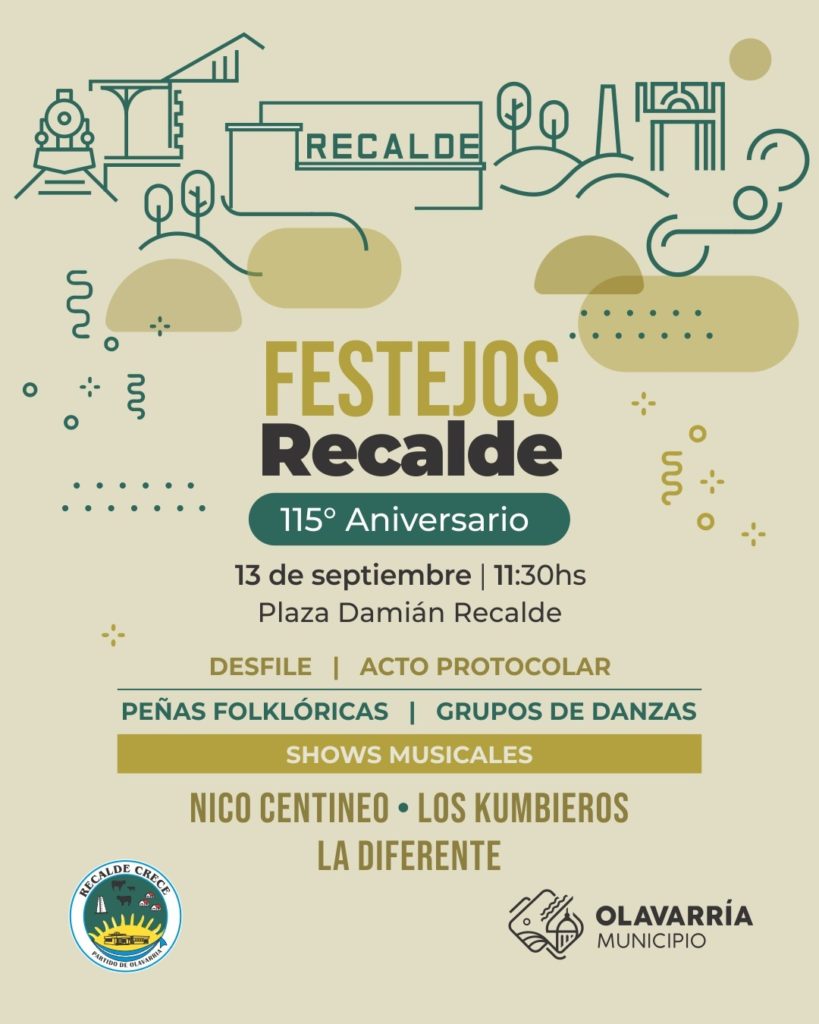 Recalde celebra su 115° aniversario con una gran fiesta popular.