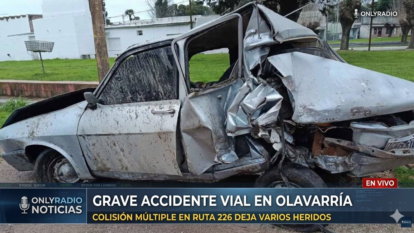 CUATRO PERSONAS HERIDAS TRAS UN VIOLENTO CHOQUE EN LA RUTA 226