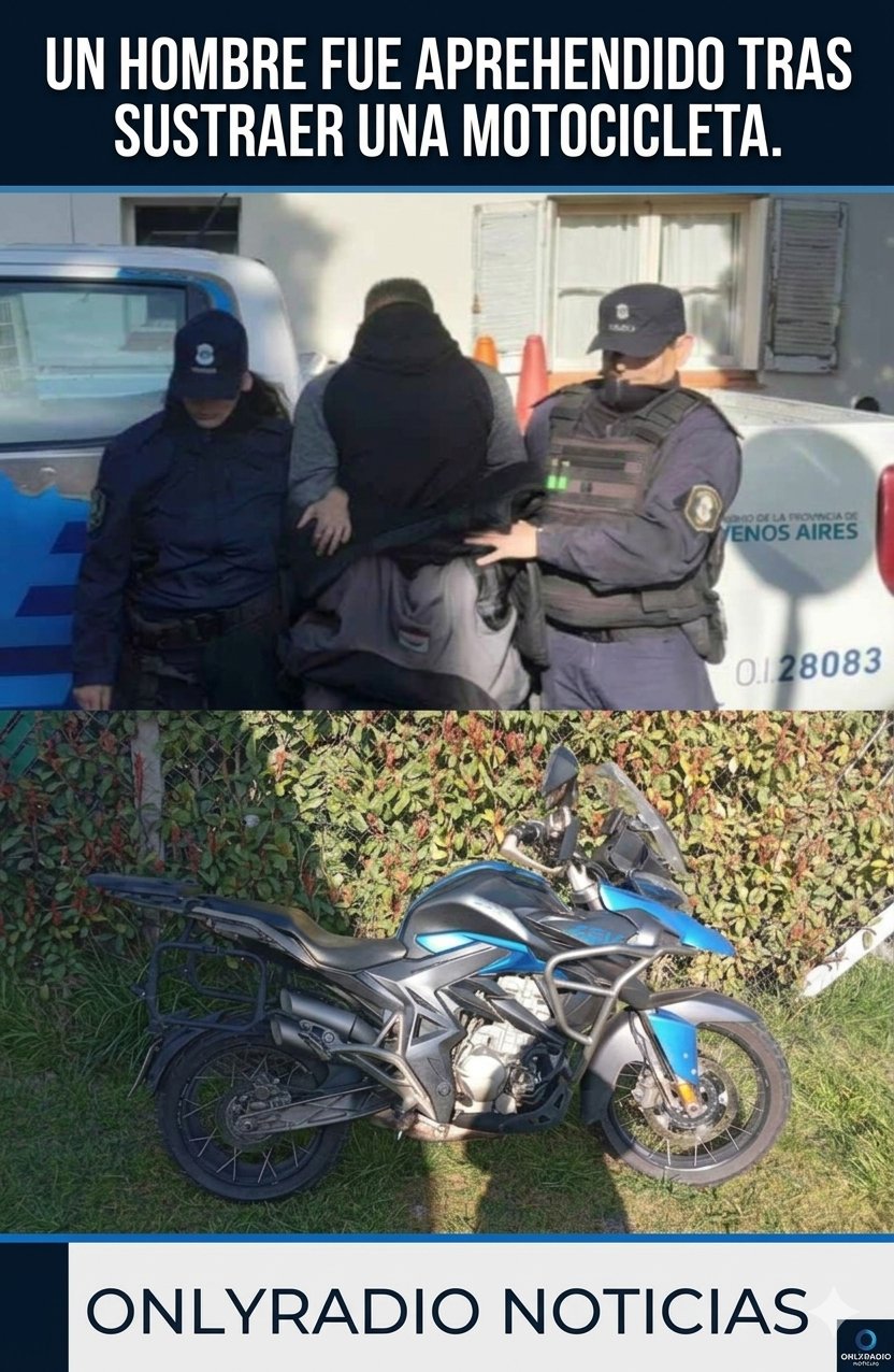 ROBO INFRAGANTI UN HOMBRE FUE APREHENDIDO TRAS SUSTRAER UNA MOTOCICLETA.
