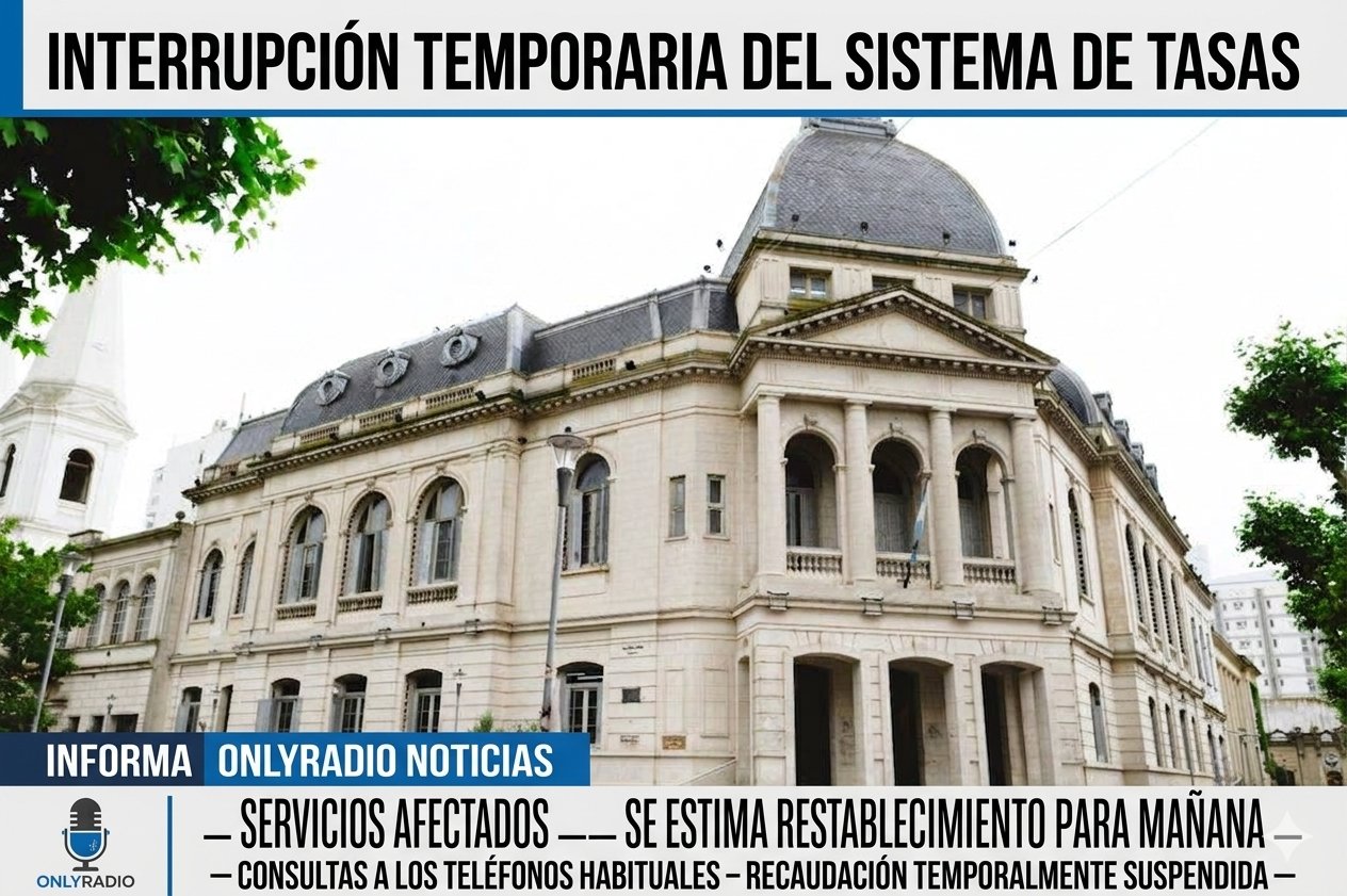 Interrupción temporaria del sistema de tasas por migración a la nueva plataforma de Ingresos Públicos