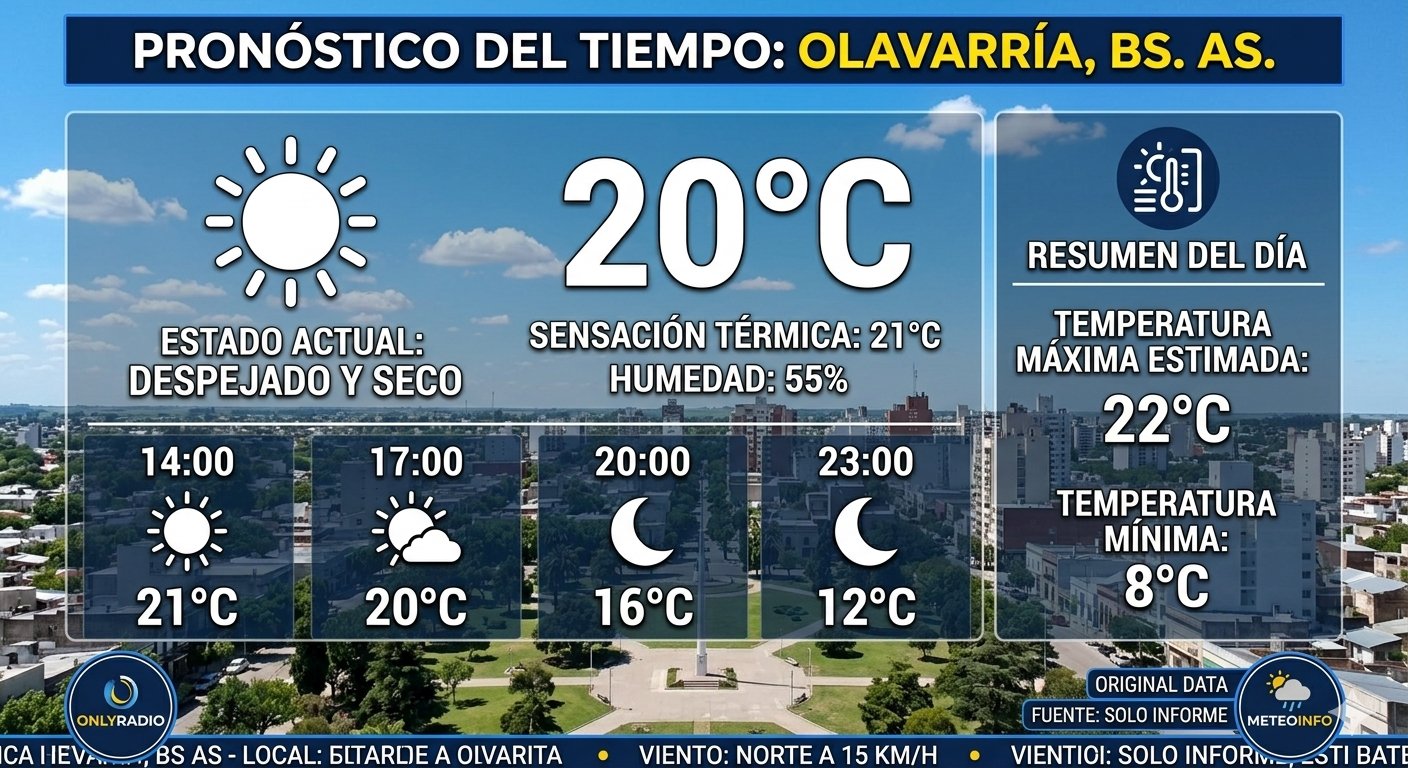 🌤️ CLIMA EN OLAVARRÍA – VIERNES 18 DE SEPTIEMBRE