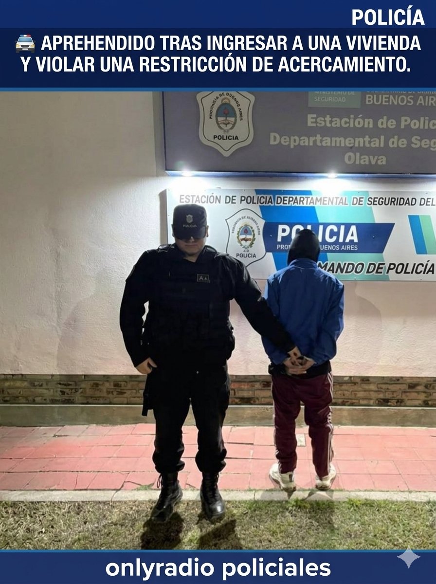🚔 APREHENDIDO TRAS INGRESAR A UNA VIVIENDA Y VIOLAR UNA RESTRICCIÓN DE ACERCAMIENTO