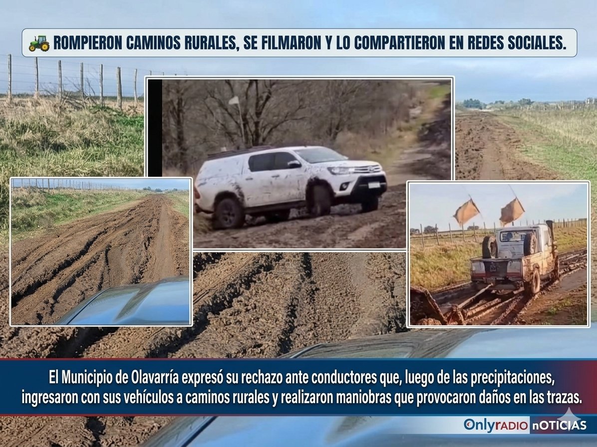🚜 ROMPIERON CAMINOS RURALES, SE FILMARON Y LO COMPARTIERON EN REDES SOCIALES