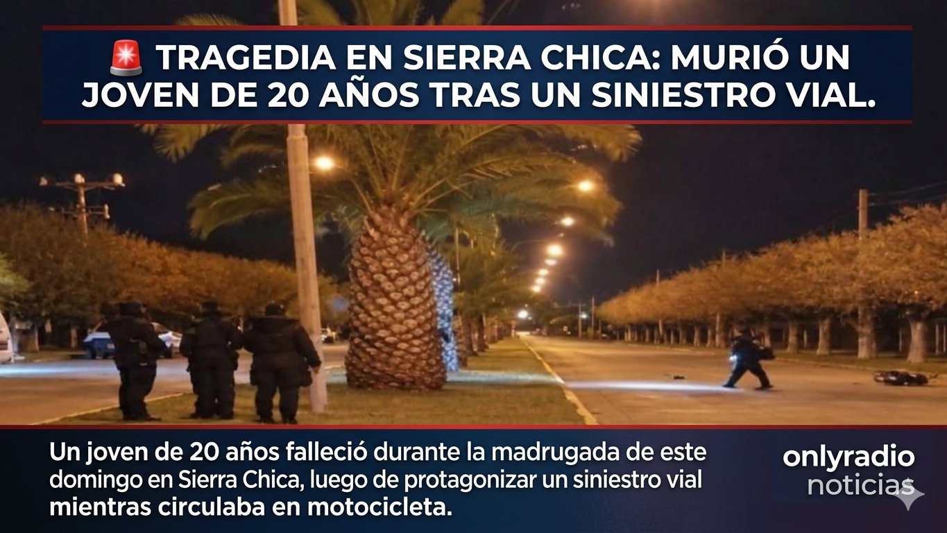 🚨 TRAGEDIA EN SIERRA CHICA: MURIÓ UN JOVEN DE 20 AÑOS TRAS UN SINIESTRO VIAL
