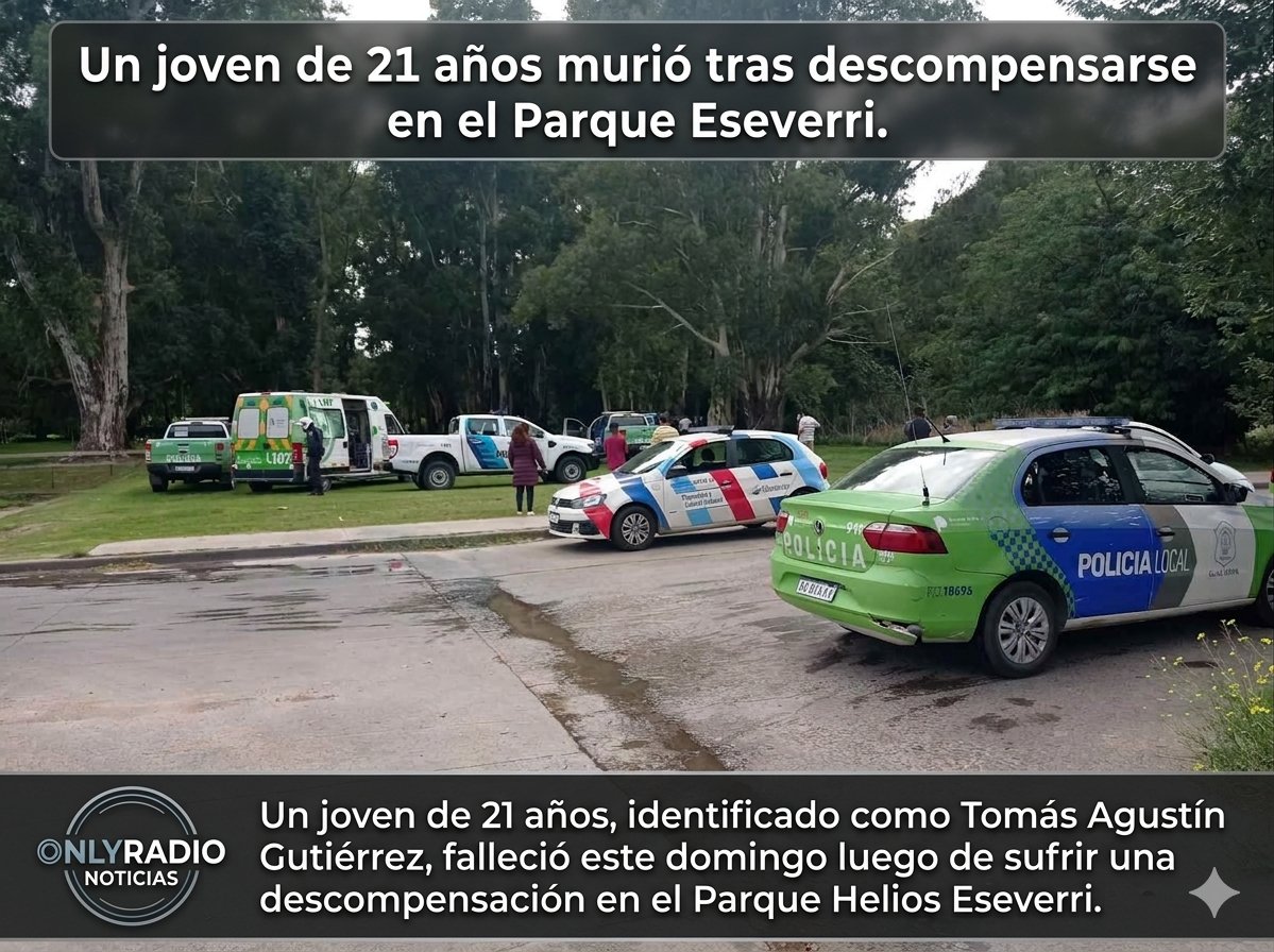 Un joven de 21 años murió tras descompensarse en el Parque Eseverri.