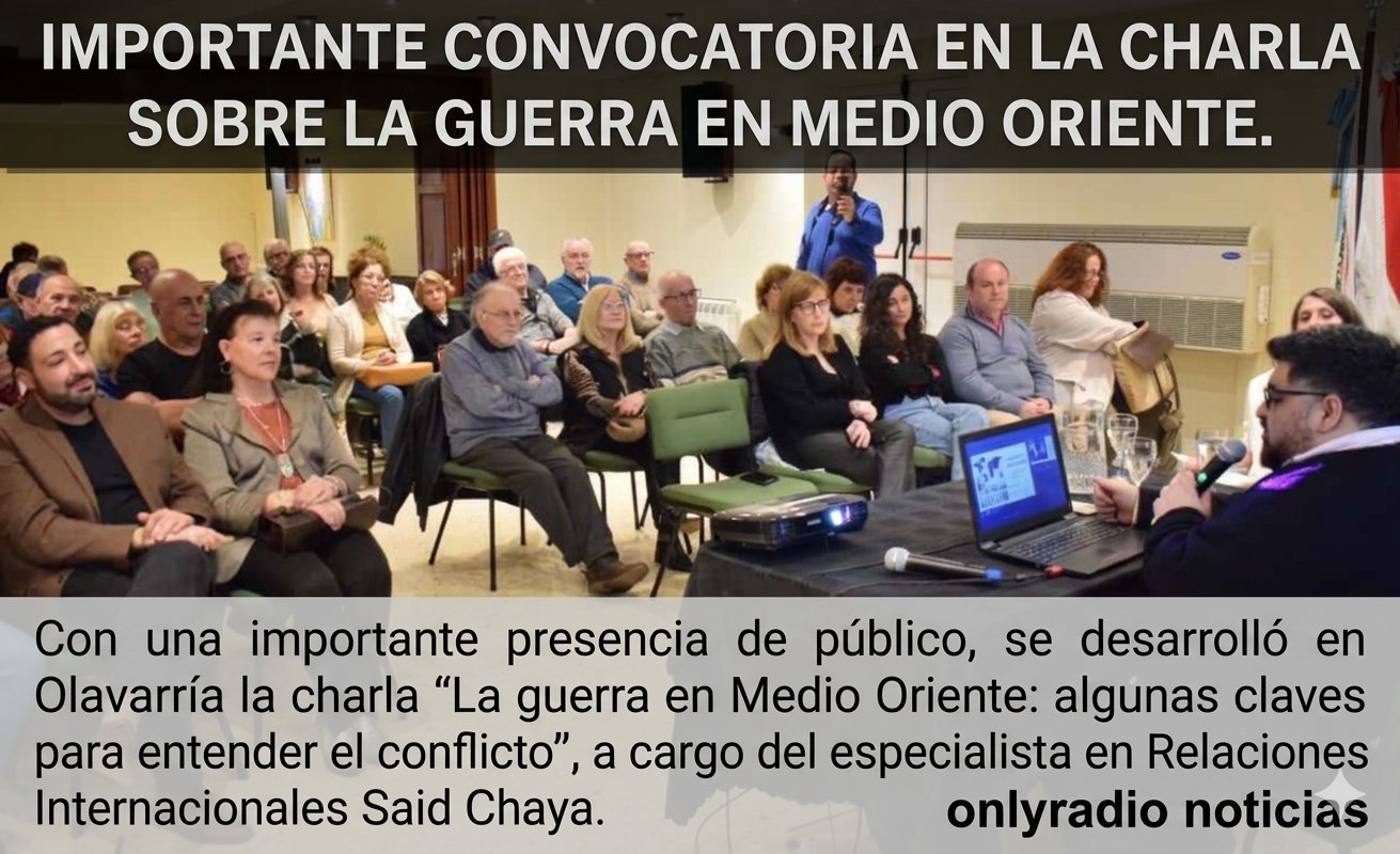 IMPORTANTE CONVOCATORIA EN LA CHARLA SOBRE LA GUERRA EN MEDIO ORIENTE.