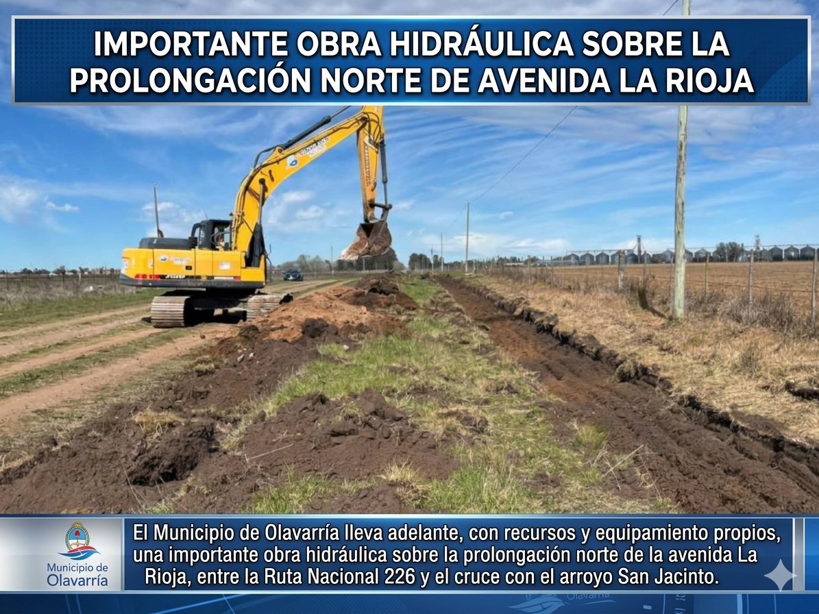 IMPORTANTE OBRA HIDRÁULICA SOBRE LA PROLONGACIÓN NORTE DE AVENIDA LA RIOJA.