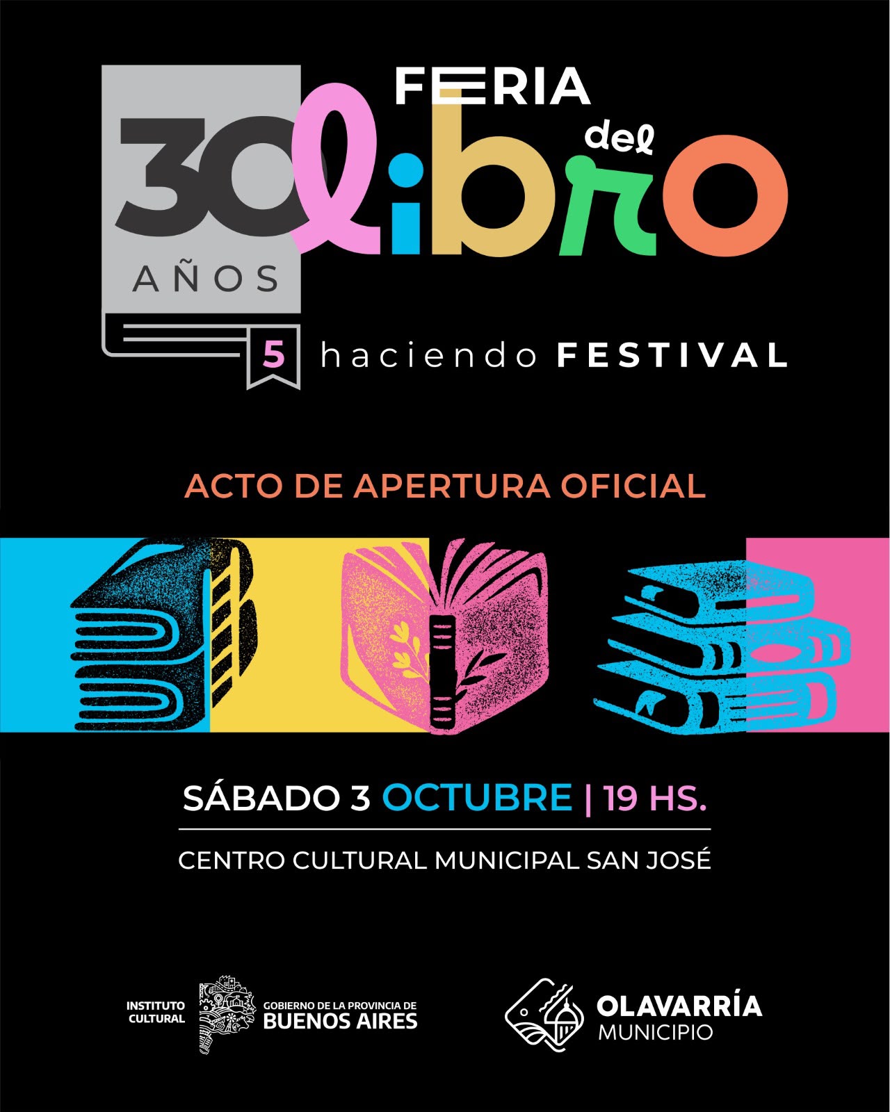 ACTO OFICIAL DE APERTURA DE LA 30ª FERIA DEL LIBRO DE OLAVARRÍA.